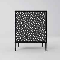 SIDEBOARD BLINDING LIGHTS, Schwarz, 57,5x42x72,5 cm, Schwarze Metallfüße - Multicolor/Schwarz, Holzwerkstoff/Metall (57.5/72.5/42cm) - SpaceRebels