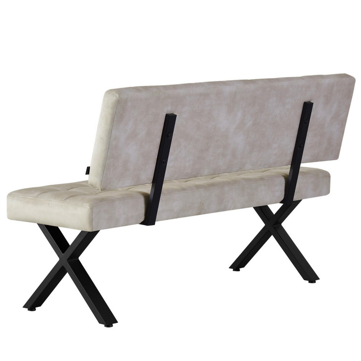 SITZBANK KAREN - Hellgrau, Textil/Metall (140/88/59cm)
