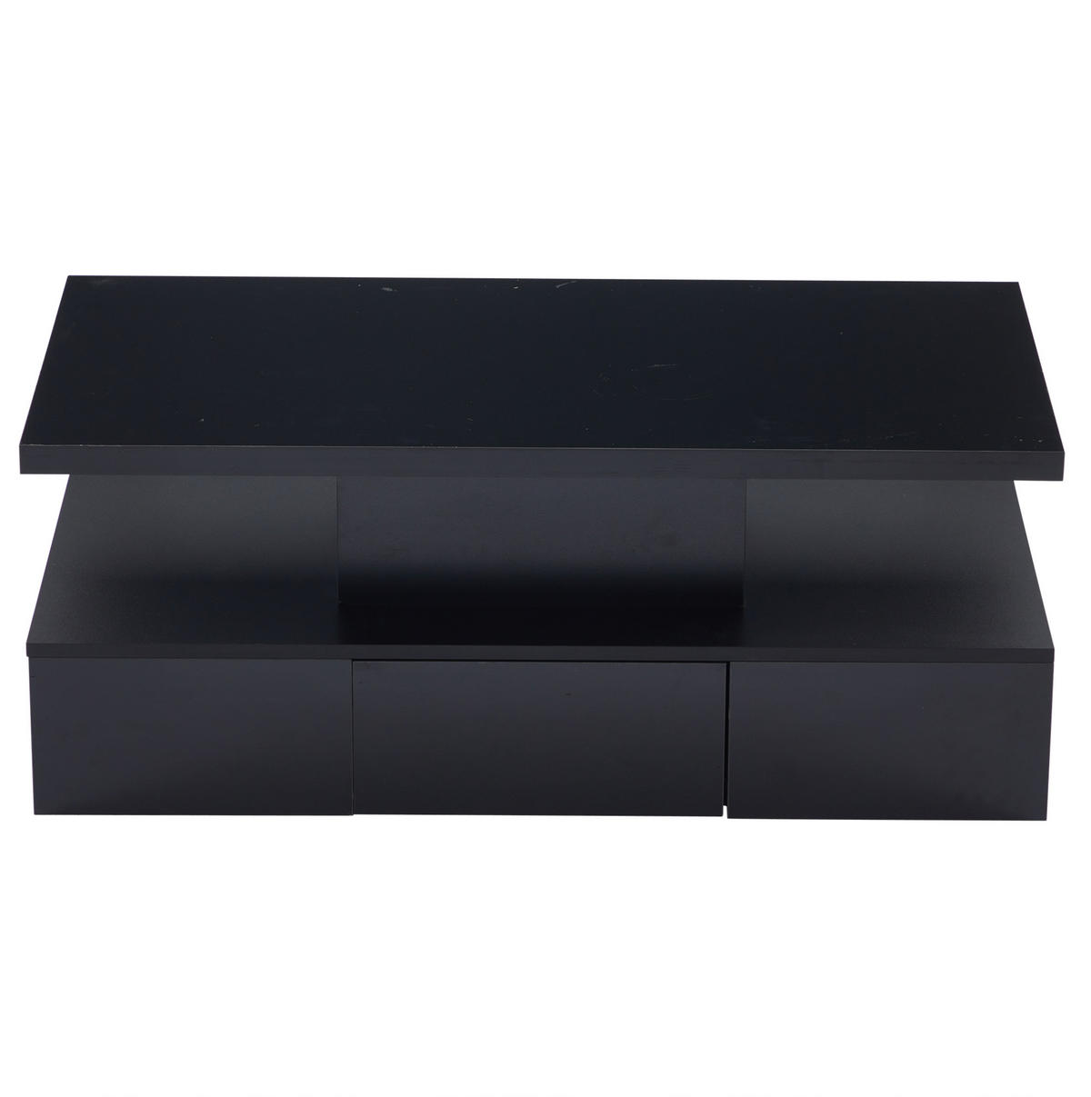 COUCHTISCH 100/50/39 cm mit LED-Beleuchtung, Schublade und offenem Fach, Hochglanz, Schwarz - Schwarz, Holzwerkstoff (100/50/39cm) - Redom