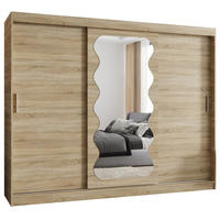 SCHWEBETÜRENSCHRANK 200/250/62 3-türig - Silberfarben/Sonoma Eiche, Holz (250/200/62cm) - MÖBEL KRYSPOL