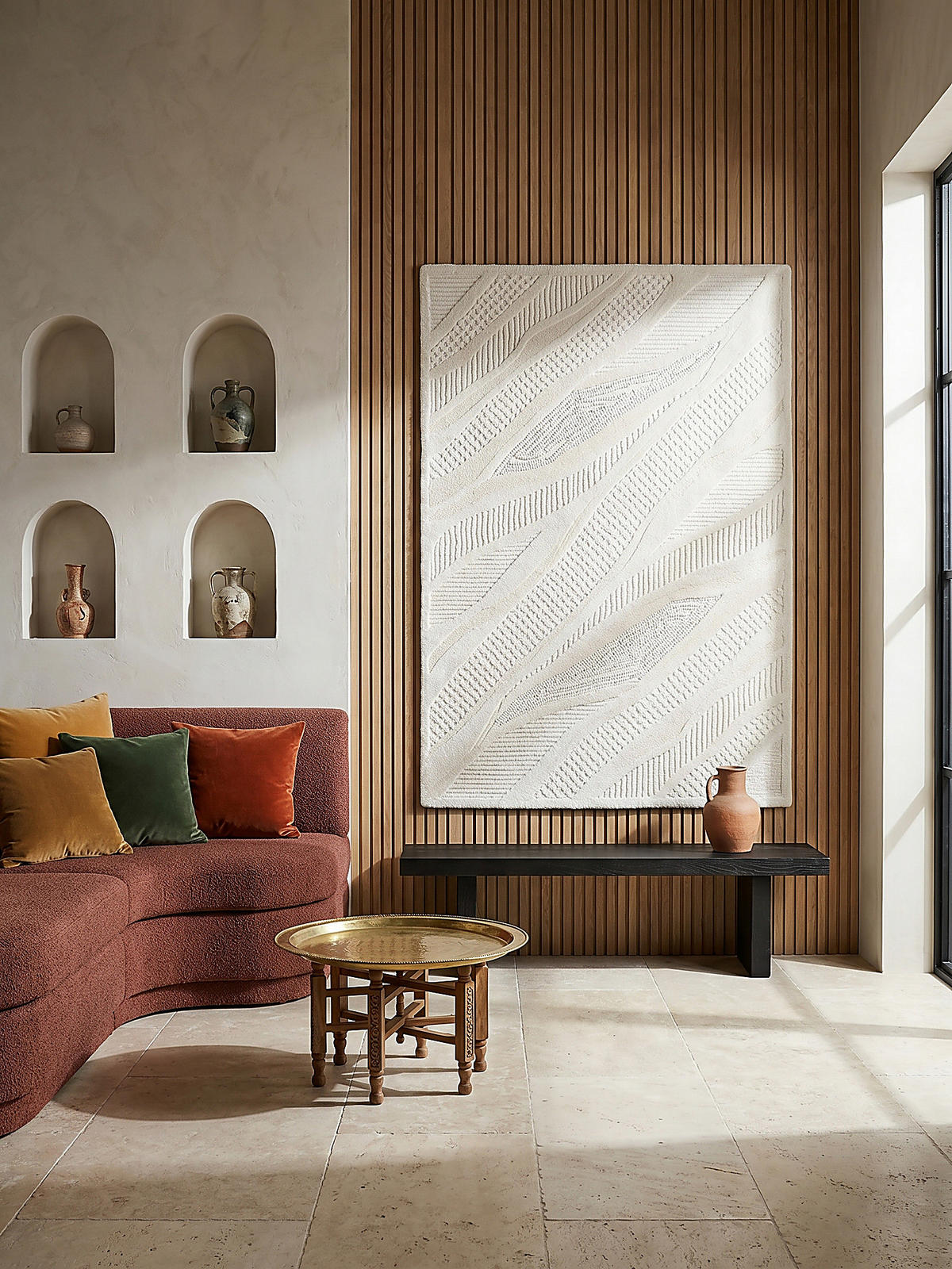 TEPPICH aus Wolle CARVE in Weiß, abstrakt, Florhöhe 14 mm, 160 x 230 cm - Beige, Textil (160/230cm) - KADIMA DESIGN