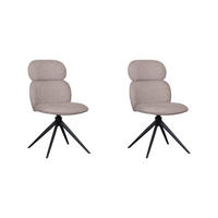 ESSZIMMERSTUHL Finn Beige 62/49/91 cm 2er-Set - Beige, Textil (49/91/62cm) - LABEL51