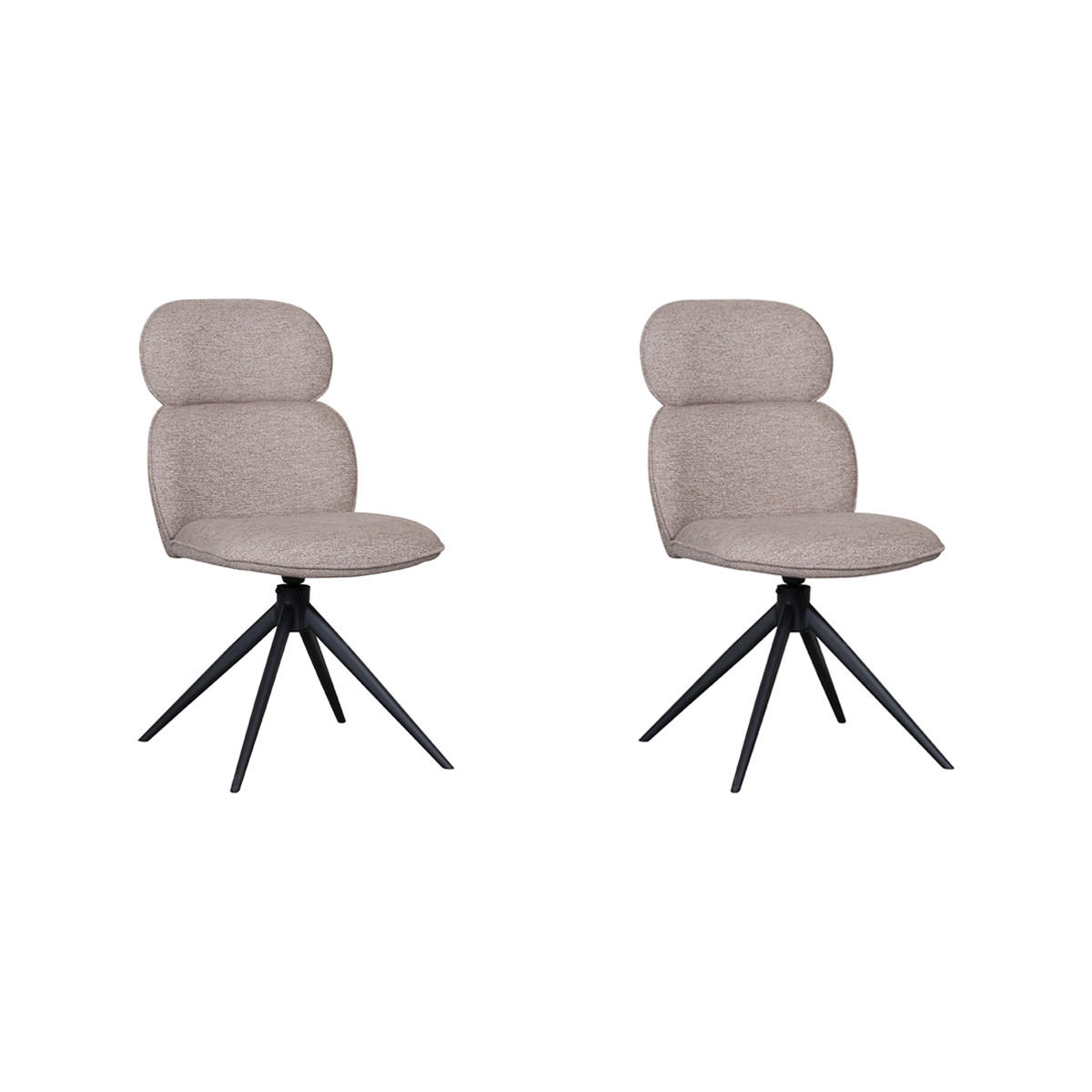 ESSZIMMERSTUHL Finn Beige 62/49/91 cm 2er-Set - Beige, Textil (49/91/62cm) - LABEL51