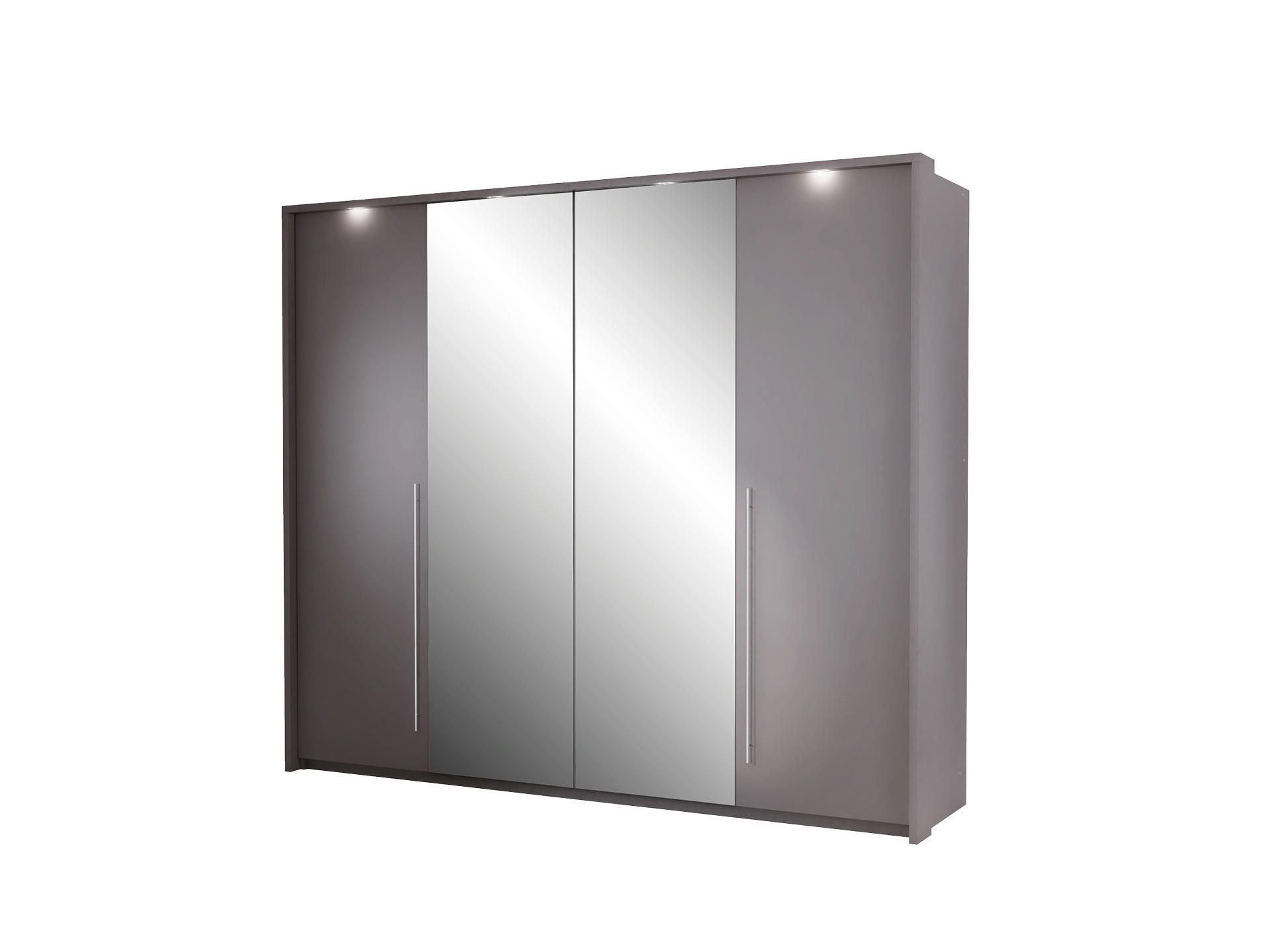 DREHTÜRENSCHRANK QUINN 255/219/65 cm 2-türig mit Spiegel Braun - Braun, Holzwerkstoff (255/219/65cm) - MASSENO