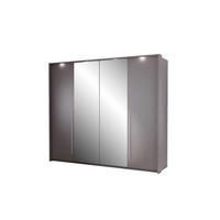 DREHTÜRENSCHRANK QUINN 255/219/65 cm 2-türig mit Spiegel Braun - Braun, Holzwerkstoff (255/219/65cm) - MASSENO