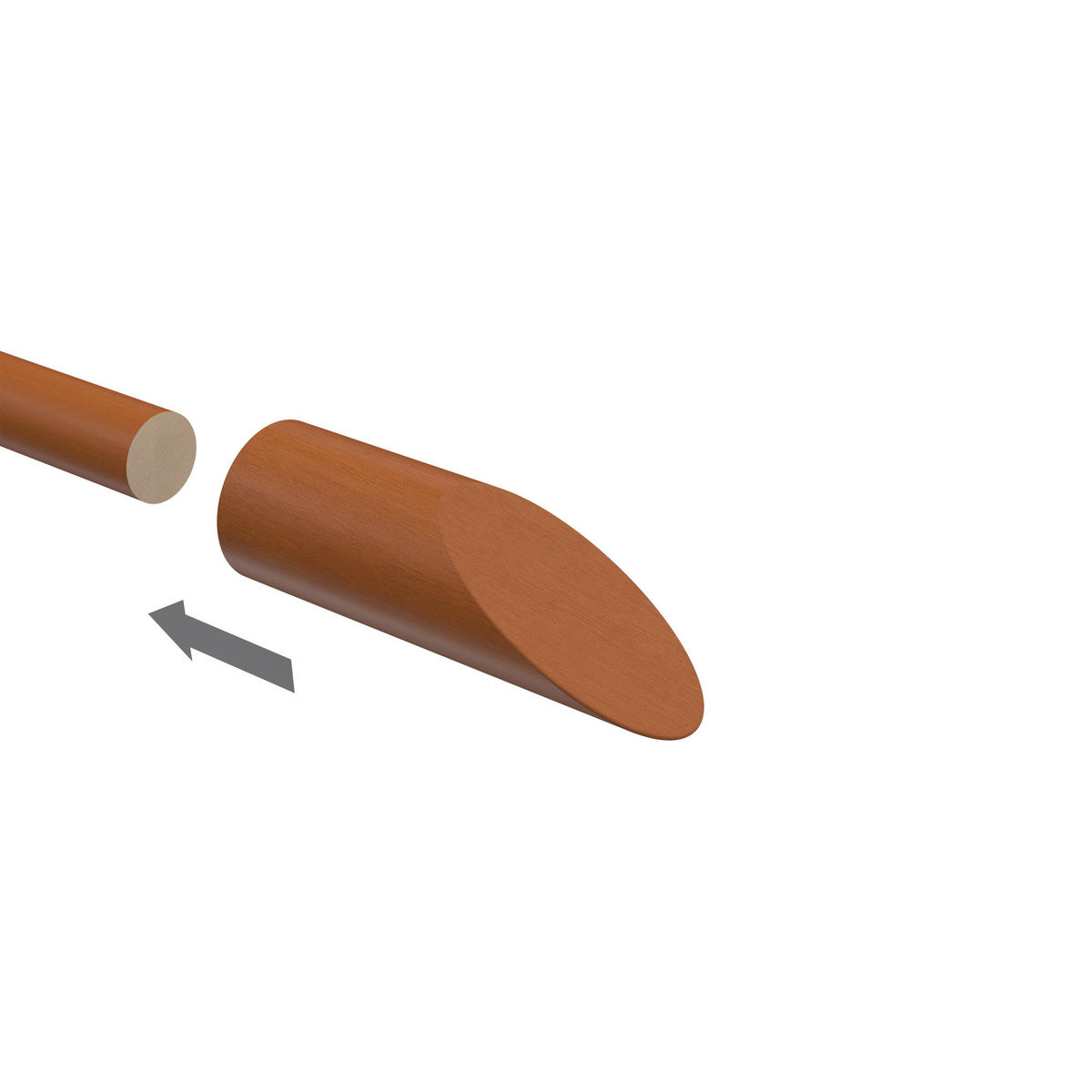 ENDSTÜCKE FÜR GARDINENSTANGEN 16 mm Ø, Franca Kirschbaum, Packung 2 Stück - Kirschbaumfarben, Holz (7.8/2.6/2.6cm) - INTERDECO