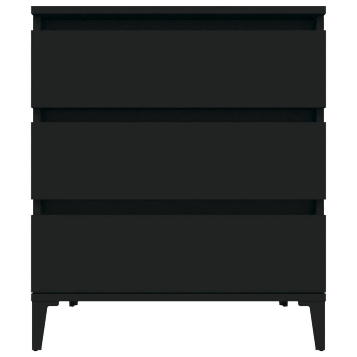 SIDEBOARD mit 3 Schubladen 60/35/70 cm aus Holzwerkstoff Schwarz - Schwarz, Holz (60/70/35cm) - vidaXL