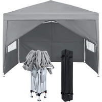 FALTPAVILLON 2,5 x 2,5 m mit Seitenteilen Grau - Grau, Textil (250/260/250cm)