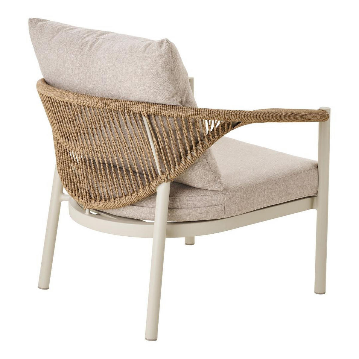 LOUNGE-SET, Bella, Tisch Natur, Stühle Sand, Metall / Polyester, 109 x 56 x 42 cm, 5-teilig - Naturfarben, Metall - ebuy24