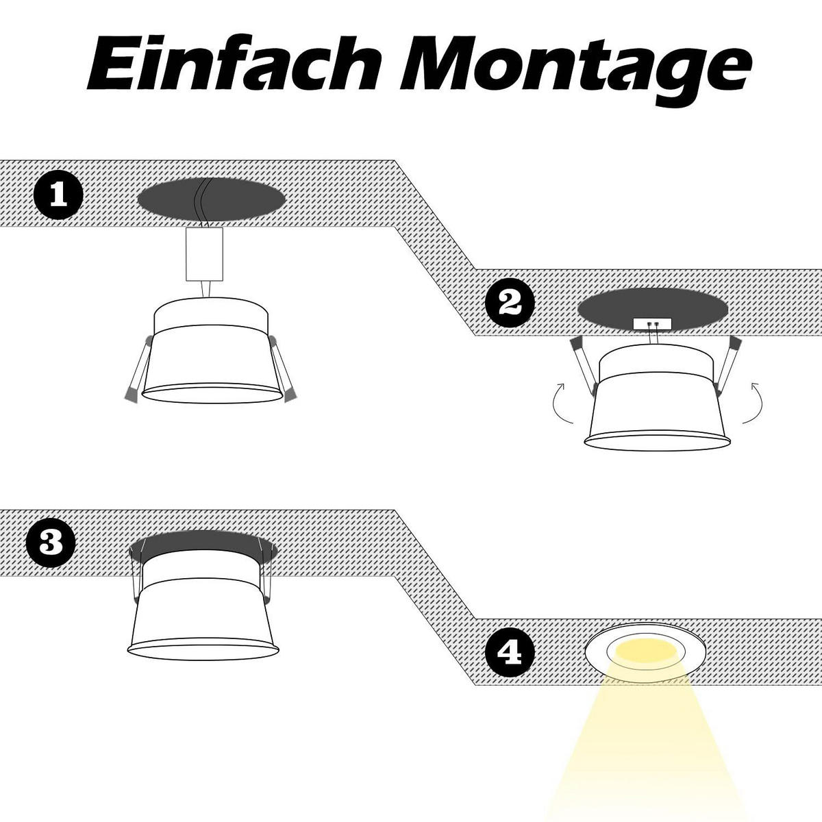 EINBAUSTRAHLER Adelmo II 8.1/6.6/4.3cm - Weiß, Metall (8.1/6.6/4.3cm) - Nettlife