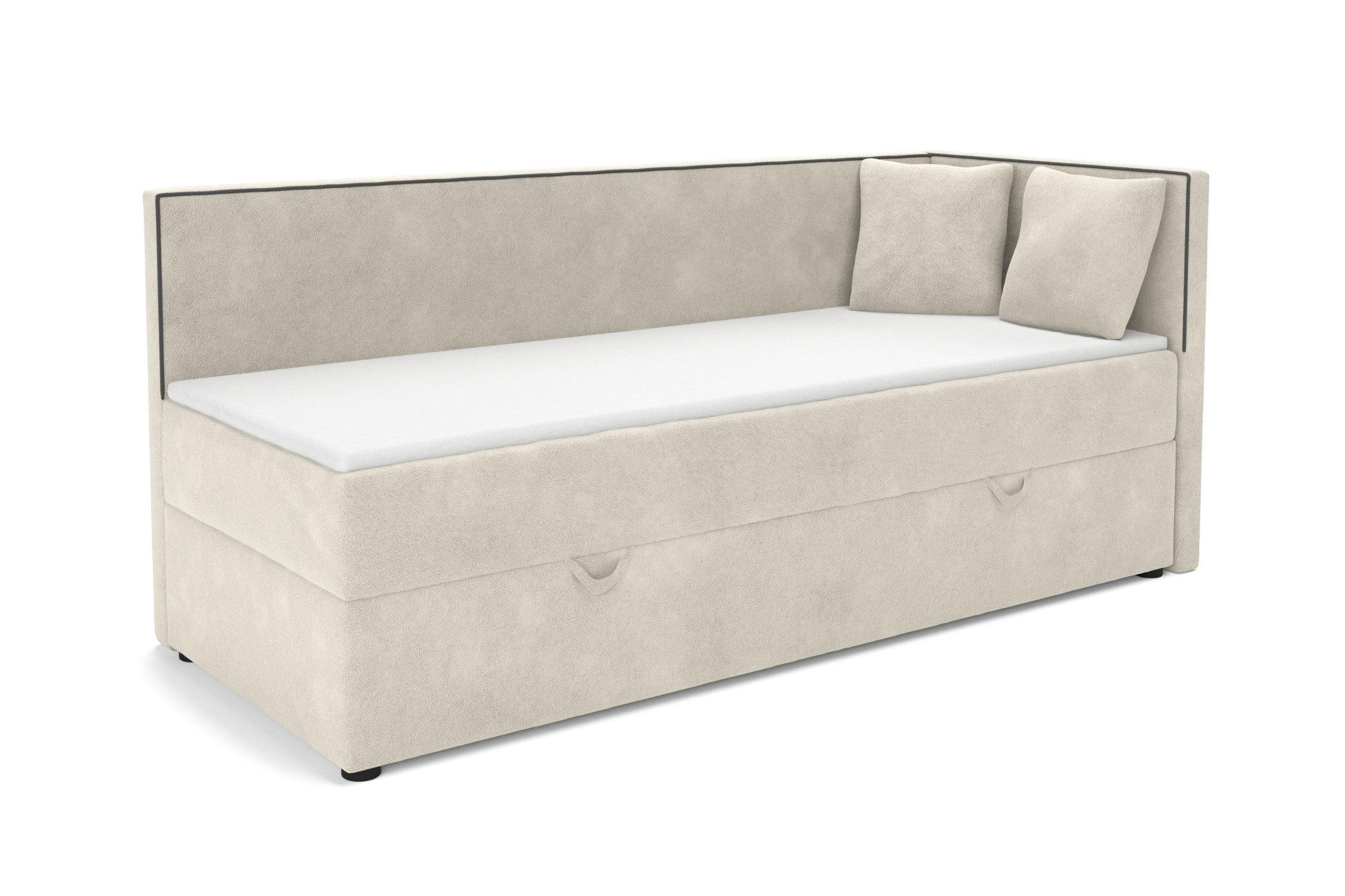 BOXBETT GINA 90/200 in Boucle Beige H4 - Beige, Holz/Holzwerkstoff (90/200cm) - Deine Möbel 24