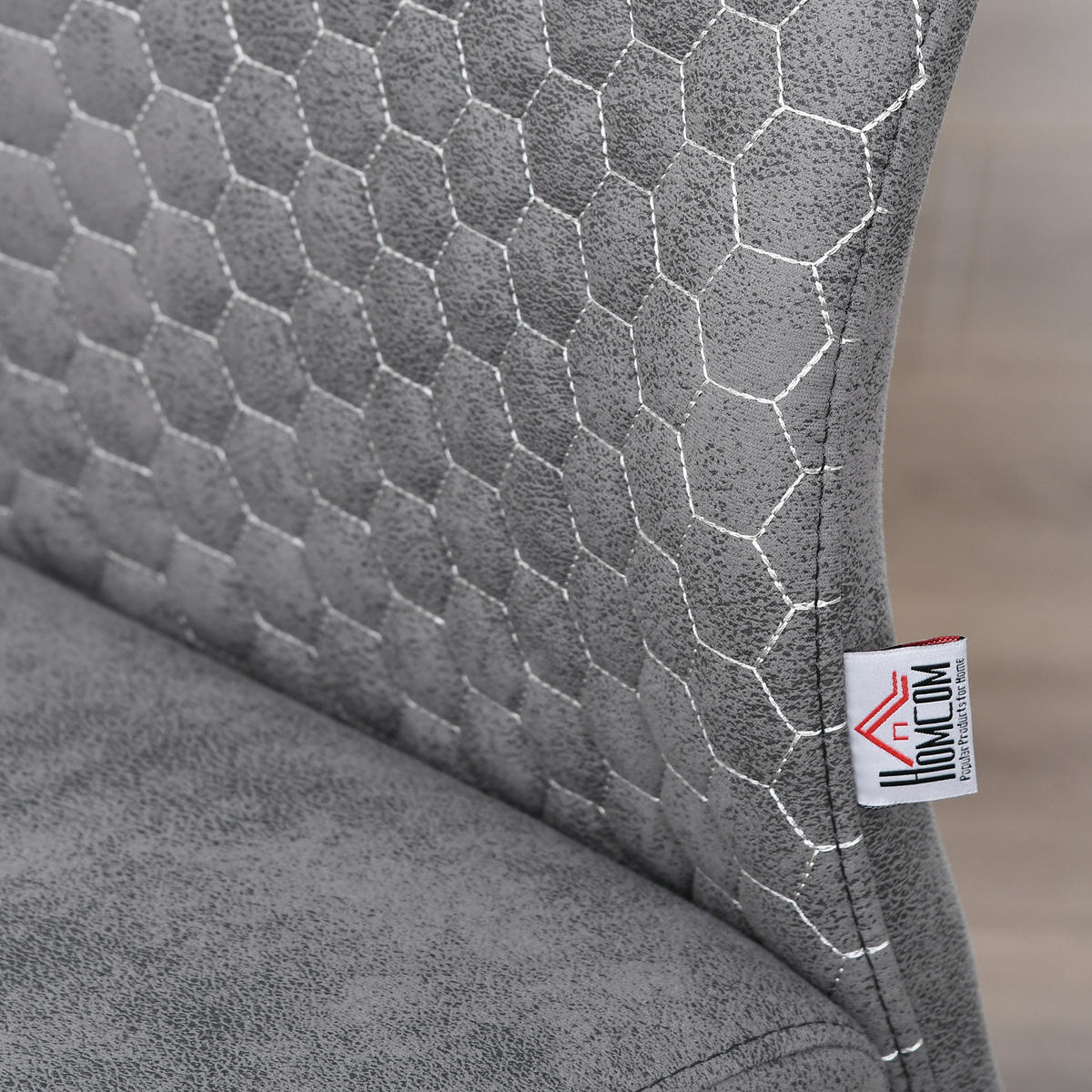ESSZIMMERSTÜHLE, Mikrofaser-Tuch, Grau - Grau, Textil (61/98/45cm) - HOMCOM