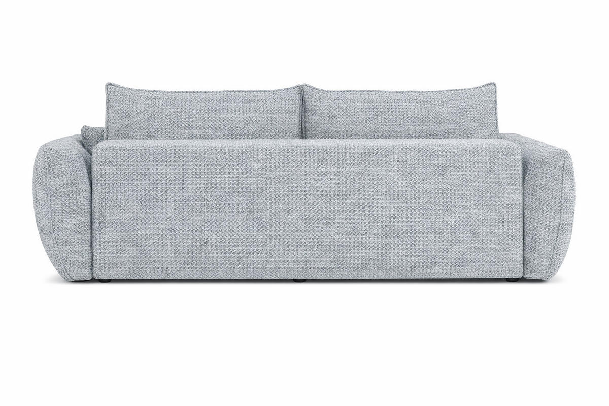 SOFA Mit Schlaffunktion Und Bettkasten, Chenille-Stoff Artico, Cement, Zephira - Hellgrau, Holz (238/87/102cm) - Kaiser Möbel