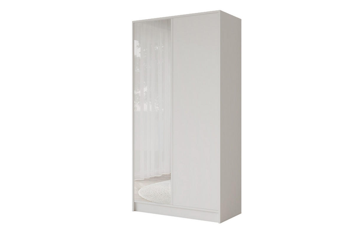 KLEIDERSCHRANK - LUSSO - 102 - Weiß - Goldfarben/Weiß, Holzwerkstoff (102/200/51cm) - ALTDECOR