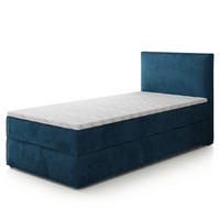 BOXBETT PELLIO 90x200 cm mit Matratze und Topper - Blau - Blau, Holz (90/200cm) - MASSENO