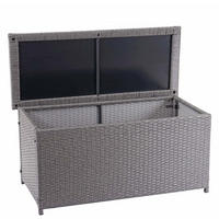 KISSENBOX aus Poly-Rattan HxBxT 63x135x52cm Basic grau 320L - Grau, Kunststoff (135/63/52cm) - PROREGAL