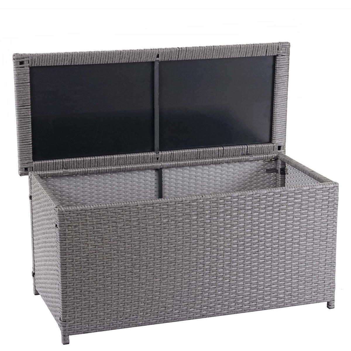 KISSENBOX aus Poly-Rattan HxBxT 63x135x52cm Basic grau 320L - Grau, Kunststoff (135/63/52cm) - PROREGAL