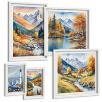 BILDER SET 5er Set - 50x50 cm & 20x30 cm & 40x60 cm Weißer Rahmen - Polnische Städte Ustka Tarnów Sopot - Weiß, Kunststoff (40/60cm) - TULUP