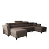 WOHNLANDSCHAFT Ribella Bronze 345/180/100 cm mit Schlaffunktion - Schwarz/Bronzefarben, Textil/Metall (345/100/180cm) - AX Living