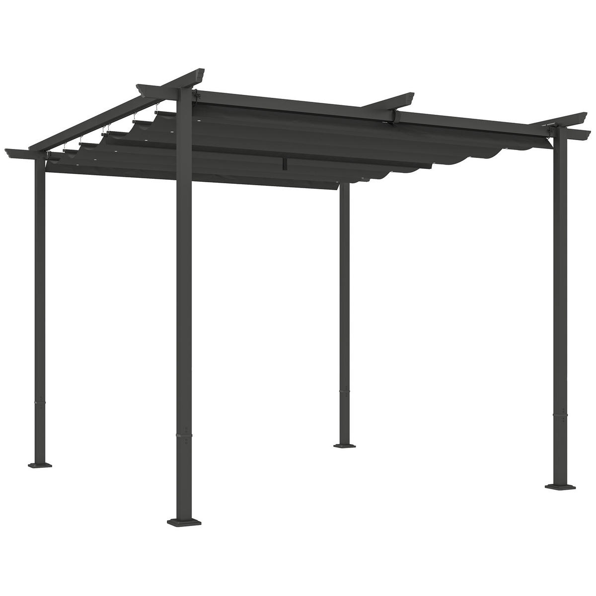 PERGOLA aus Metall, 3x 3m - Dunkelgrau, Metall (300/227/300cm) - Outsunny
