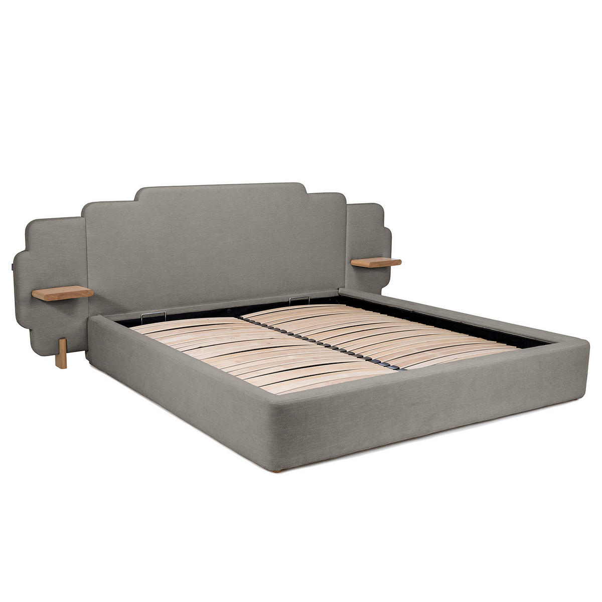 POLSTERBETT - Chenille - Dunkelgrau, Textil (160/200cm) - home24