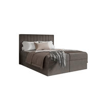 BOXBETT - Taschenmatratze + Topper 160x200 dunkelgrau Chenille - Dunkelgrau, Holz/Holzwerkstoff (160/200cm) - SIMKAM Furniture
