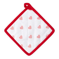 TOPFLAPPEN Herzen 20/20 cm, Baumwolle wattiert - Rot, Textil (20/20cm) - Homescapes
