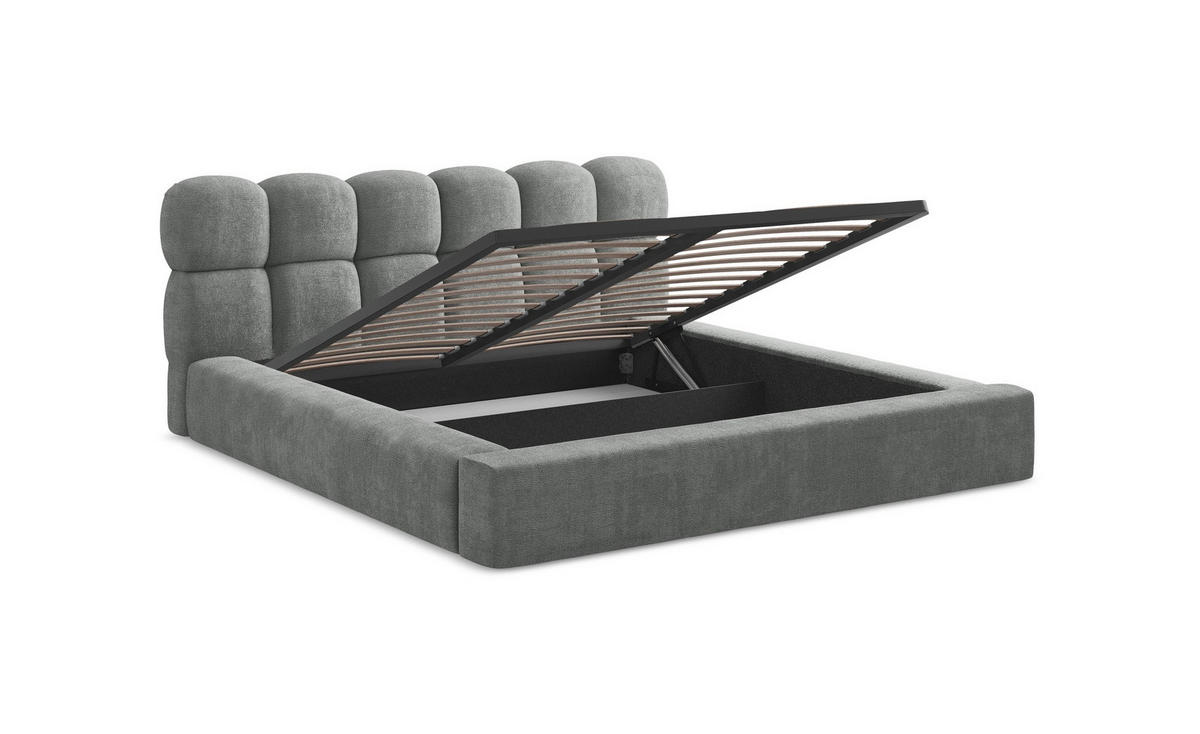 POLSTERBETT mit Bettkasten und Lattenrost 180x240 Rot - Bordeaux/Rot, Kunststoff/Textil (140/200cm) - Makamii