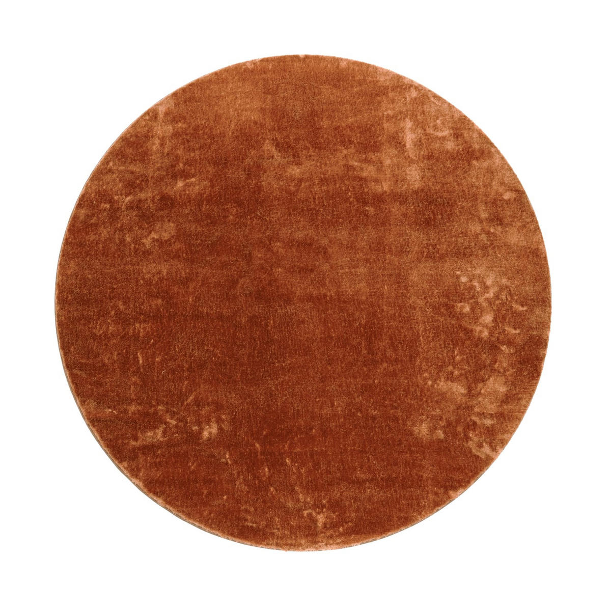 TEPPICH Kurzflor waschbar Unifarben Wohnzimmer schmutzabweisend Kupfer Rund 160D - Kupferfarben, Textil (160/160cm) - KADIMA DESIGN