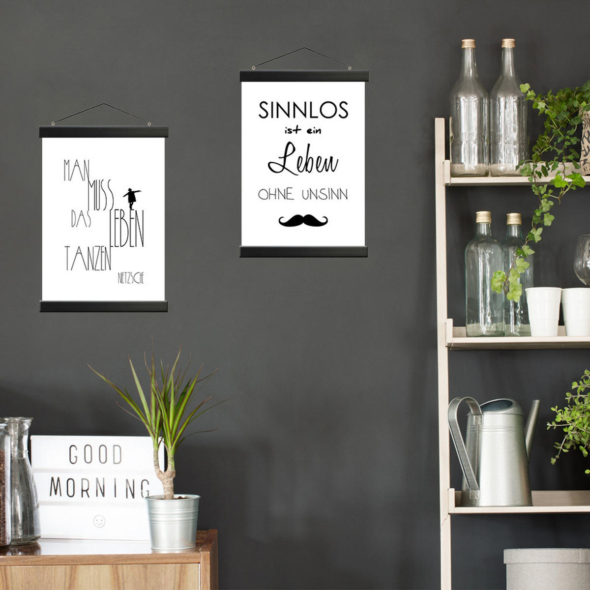 POSTERLEISTE magnetisch 50 cm Schwarz - Schwarz, Holz (52/2/2cm) - artissimo