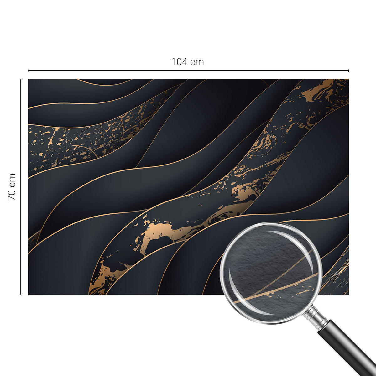 FOTOTAPETE 104x70 cm - Elegante Wellen - Weiß, Textil (104/70cm) - Wallfluent