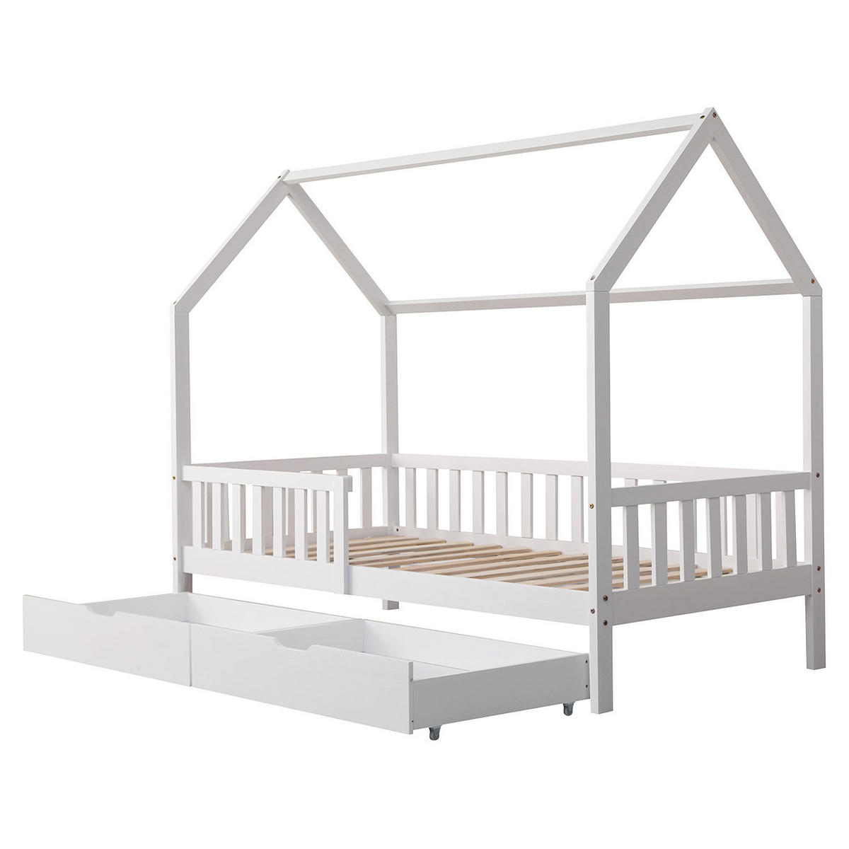 KINDERBETT Marceau Weiß 190/90 cm - Weiß, Holz - Happy Garden