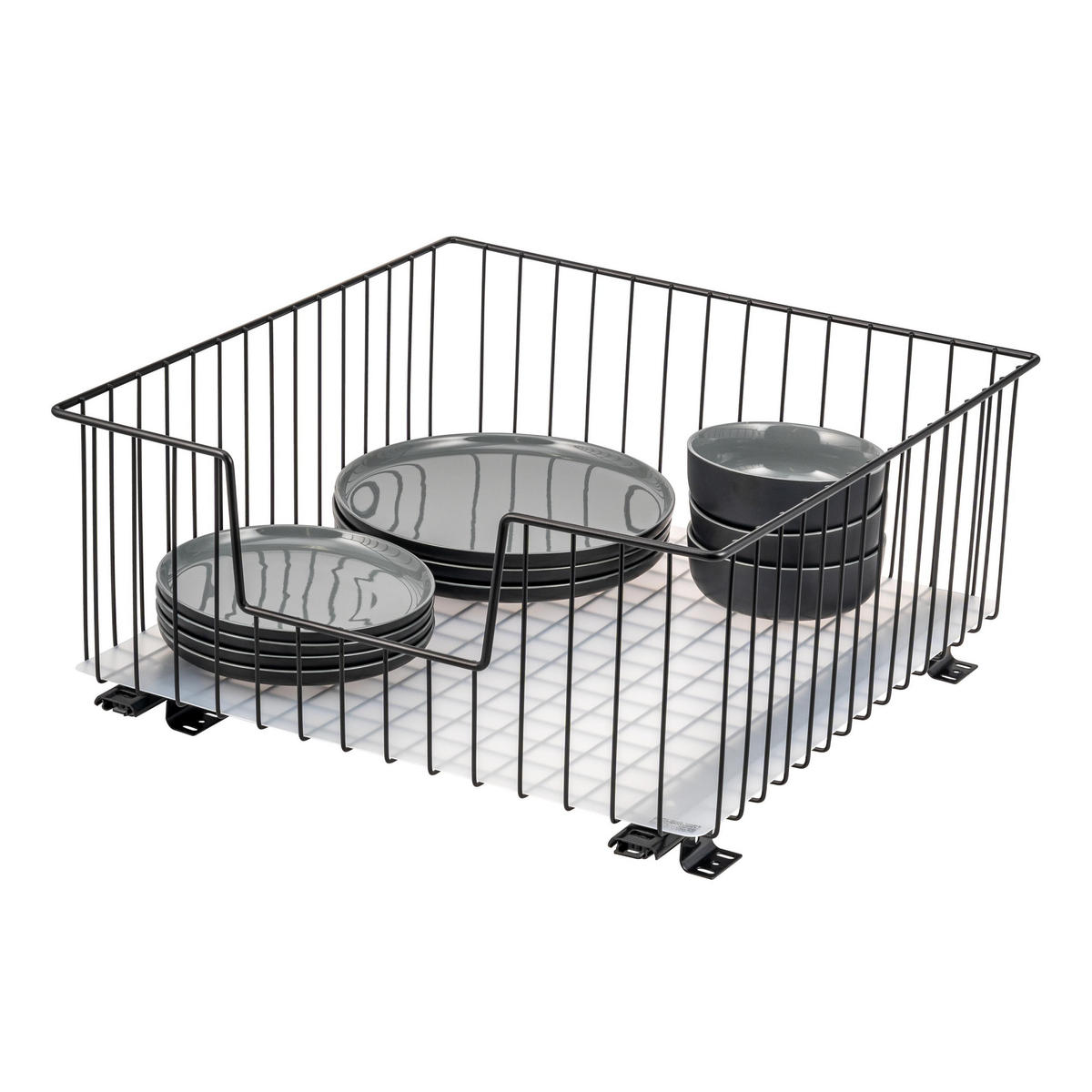 SCHRANK-KORBAUSZUG 50 cm, schwarz - Schwarz, Metall (50/23/50.5cm) - bremermann