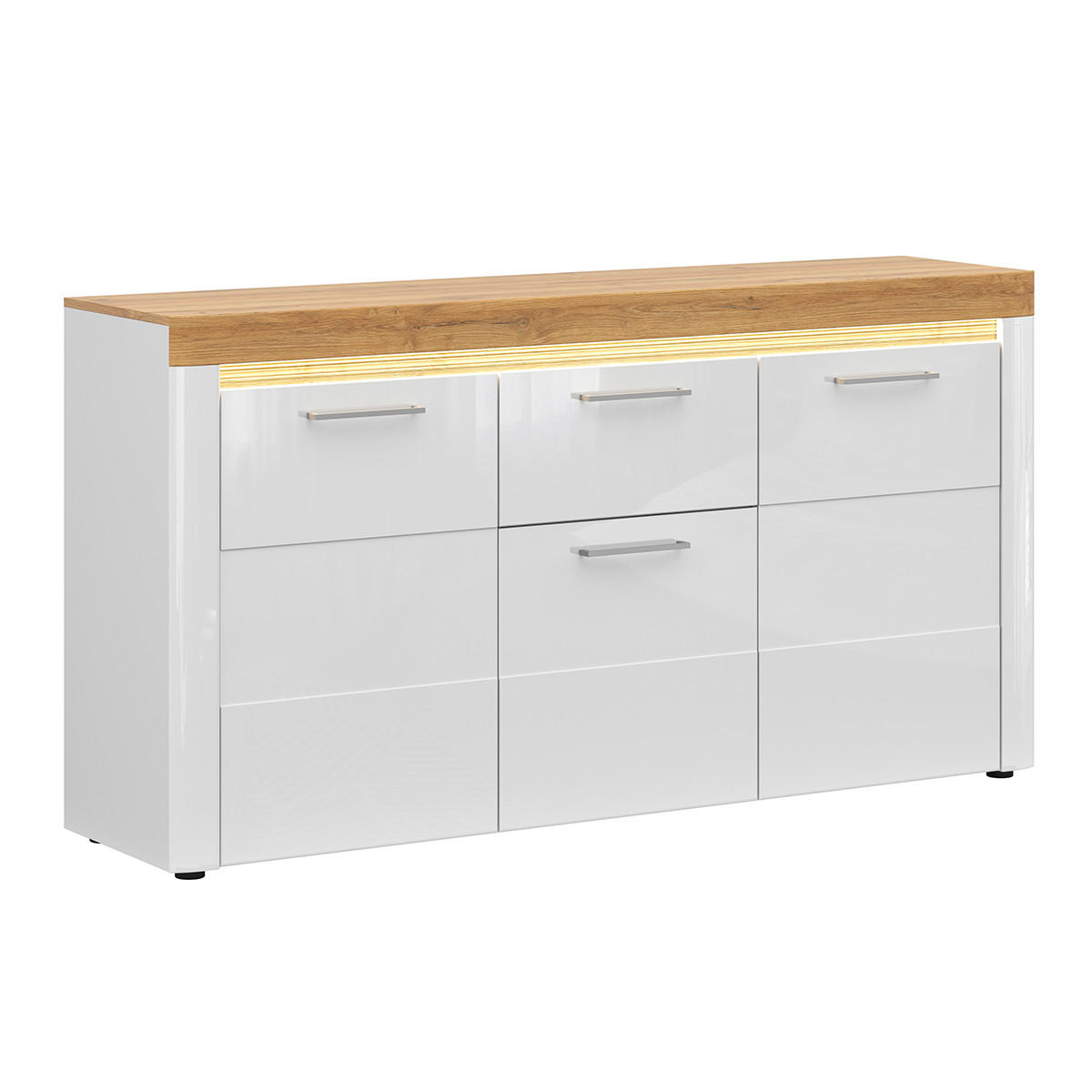 SIDEBOARD Nara Weiß und Holz - Weiß, Holzwerkstoff (170/90/42cm) - Petits-meubles