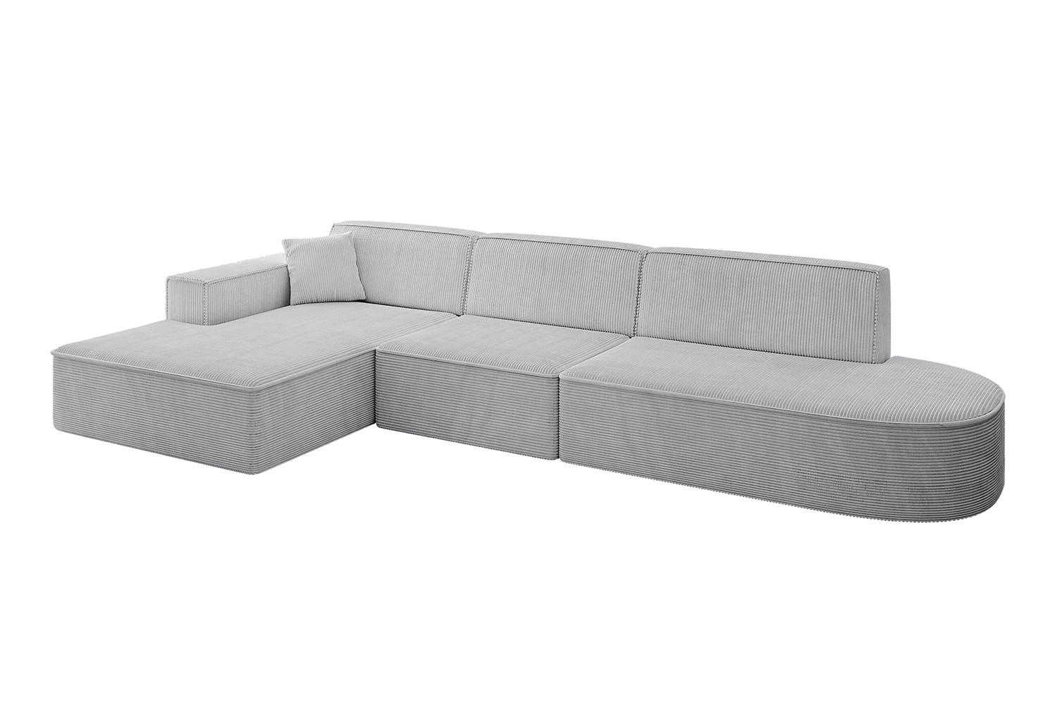 ALTDECOR ROHOVÁ SEDACÍ SOUPRAVA s otomanem vlevo IREA-L2-v4 – 327 × 165 × 77 cm šedá