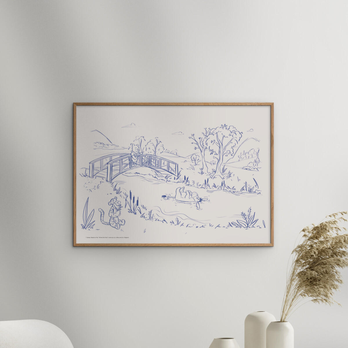 POSTER mit Rahmen Disney - Disney - Hundred Acre Peaceful Day - Eichefarben/Beige, Holz/Papier (30/40cm) - Poster&Frame