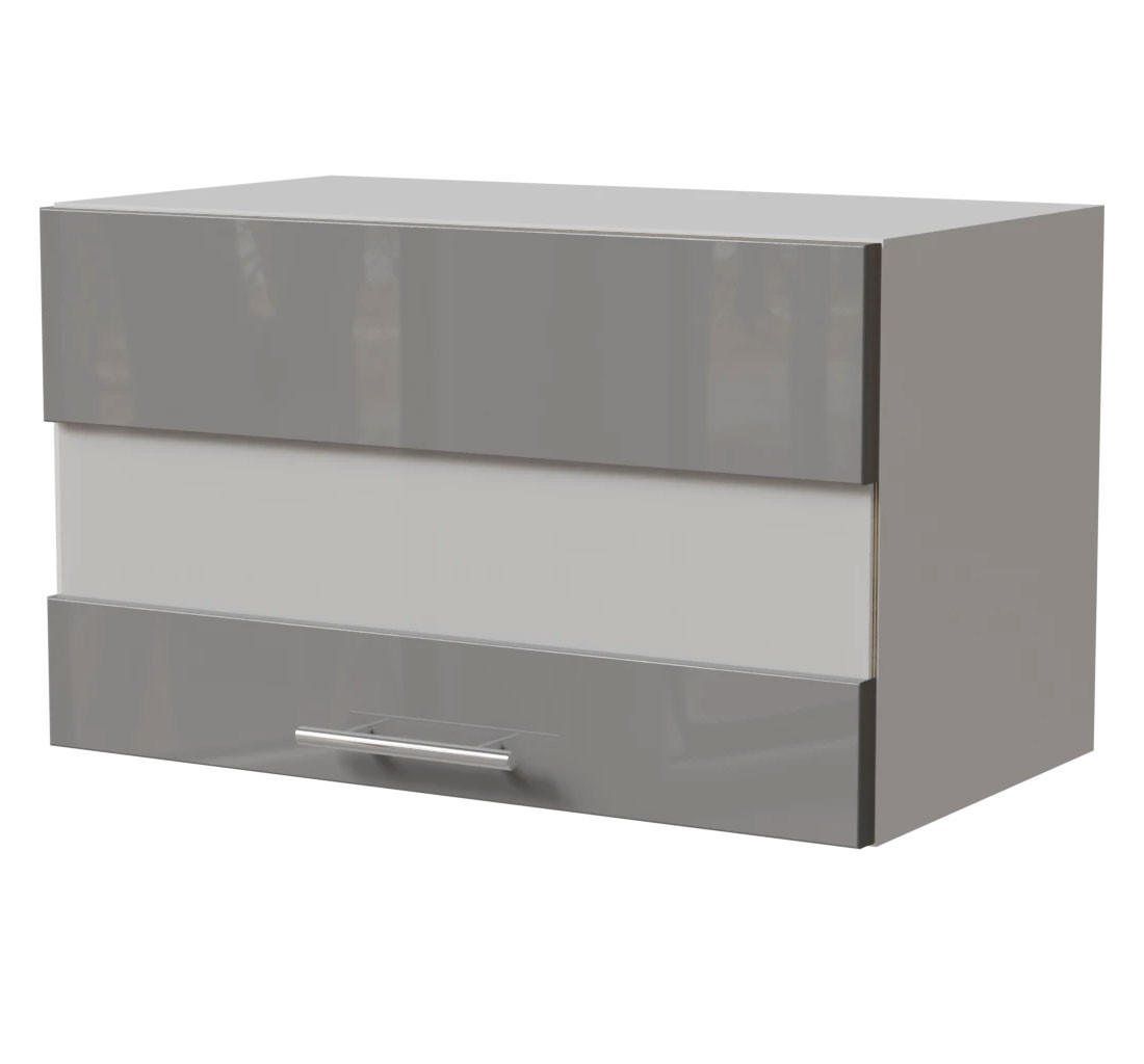 KLAPPHÄNGESCHRANK Essen W4BS/60/LAM Grau Hochglanz / Weiß Matt 60 / 32,5 / 36cm - Weiß/Grau, Holz/Holzwerkstoff (60/36/32.5cm) - Feldmann-Wohnen