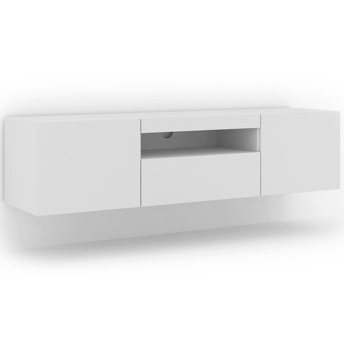 TV STOLÍK Aurus Biela - biela, kompozitné drevo (150/36/37cm) - Petits-meubles