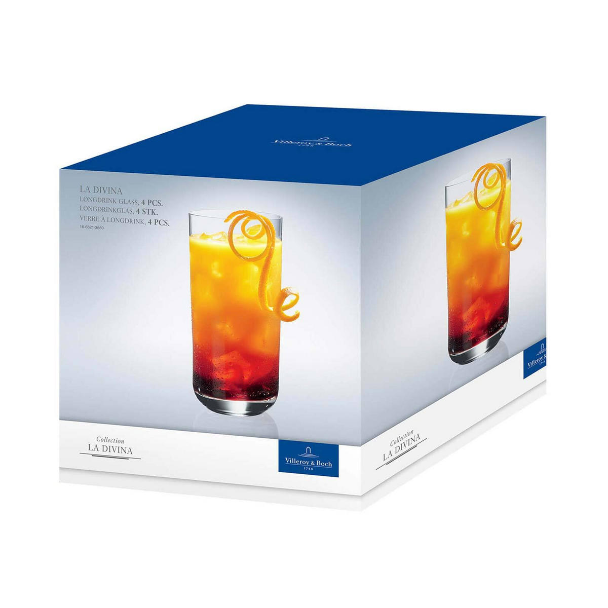 LONGDRINKGLÄSER La Divina transparent 440 ml 4er Set - Transparent, Glas (0.44L) - Villeroy & Boch