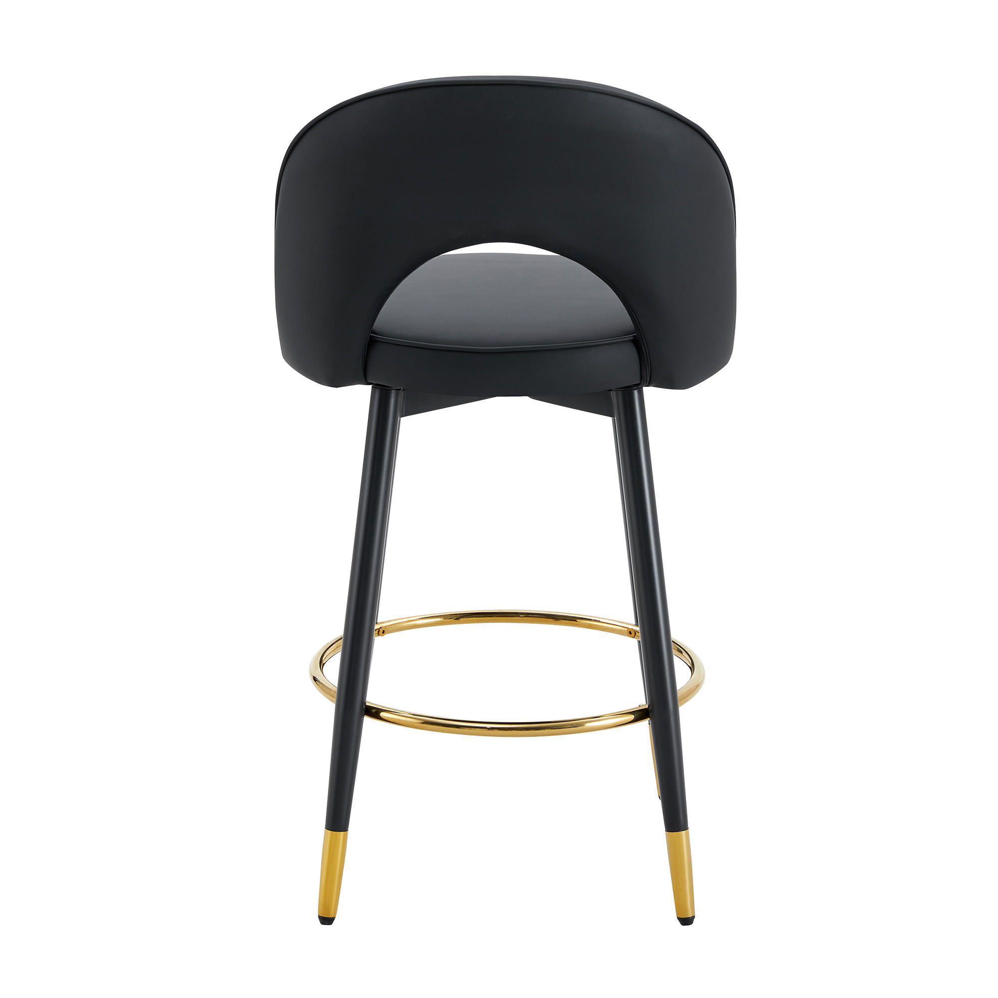 BARHOCKER DE-36543 2er Set mit PU-Bezug und Metallbeinen Schwarz - Schwarz, Metall (44/92/44cm) - ComfortXL