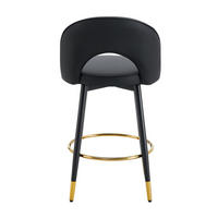 BARHOCKER DE-36543 2er Set mit PU-Bezug und Metallbeinen Schwarz - Schwarz, Metall (44/92/44cm) - ComfortXL