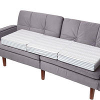 SOFA-AUFLAGE grau gestreift 150/50/10 cm – großes Sitzkissen orthopädisch - Weiß/Grau, Textil (150/50/10cm) - Homescapes