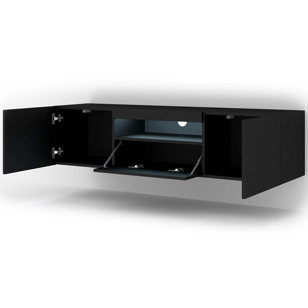 TV-MÖBEL Aurus Schwarz - Schwarz, Holzwerkstoff (150/36/37cm) - Petits-meubles