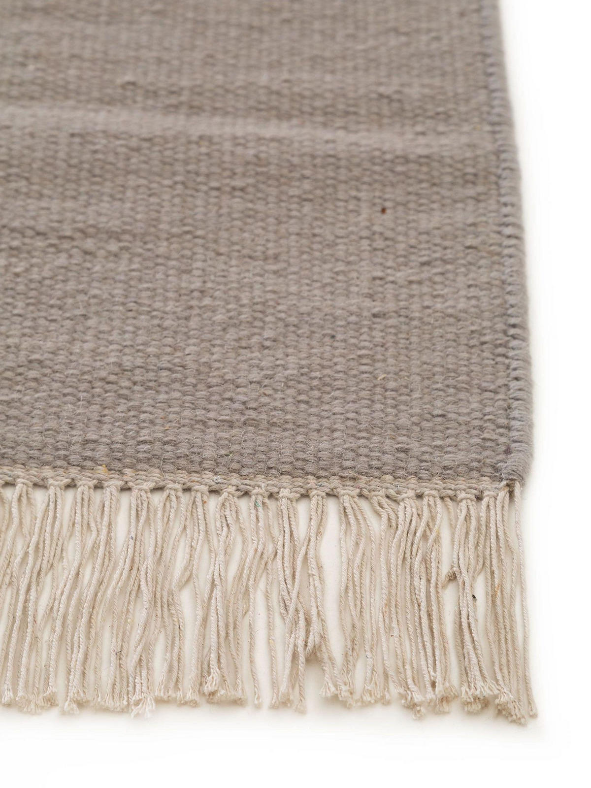 TEPPICH Wollteppich Liv Hellgrau - Grau, Textil (80/1cm) - KUNSTLOFT