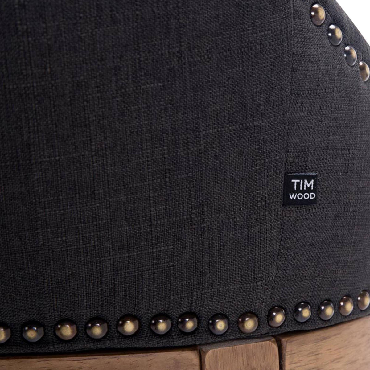 BARHOCKER Stoff Schwarz - Schwarz/Naturfarben, Holz/Textil (55/109/57cm) - CLP