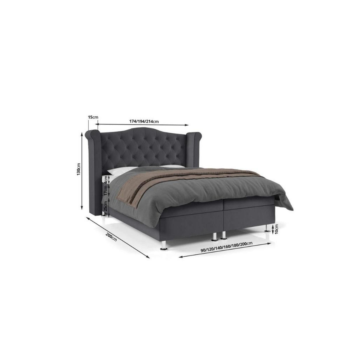 BOXBETT Saturn Bonellfederkern inkl. 7-Zonen Topper T-30 - BOXBETT mit Bettkasten, mit Lieferung - Grün, Holz/Holzwerkstoff (160/200cm) - Best For Home