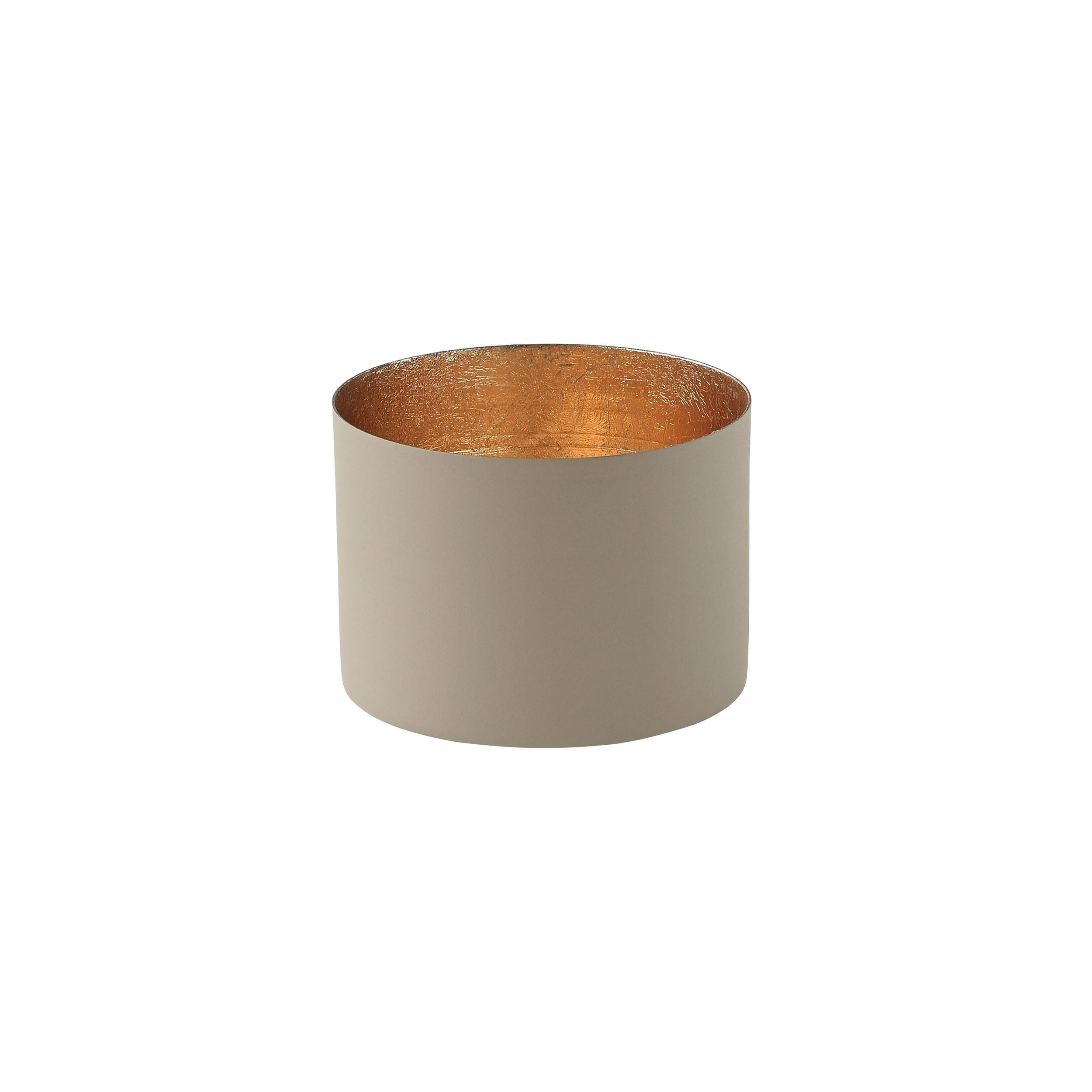 TEELICHTHALTER Chennai M, Eisen, Sandstone, Gold, 7.5 cm - Beige, Metall (8cm) - Gift Company