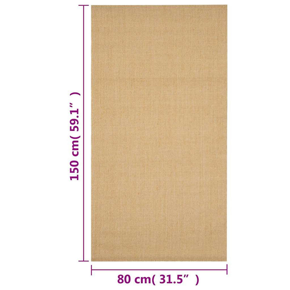 TEPPICH Natur Sisal 80/150 Cm - Braun, Naturmaterialen (80/150cm) - vidaXL