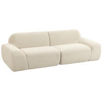 3-SITZER-SOFA Chenille 100 Polyester Schaumstoff Cremeweiß - Creme, Textil (95/70/244cm) - HOMCOM