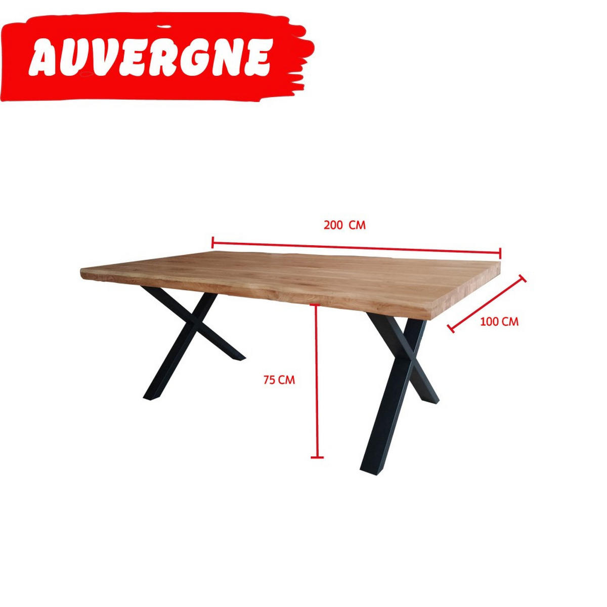 ESSTISCH CANTAL / 200x100 cm - Massive Eiche - Naturfarben, Holz (200/100/75cm) - Weber Industries